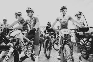 Mountain bikers racing through the 2026 Standard Bank Berg and Bush 2-Day, Day 1, in the KwaZulu-Natal Drakensberg