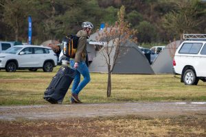 Riders at registration for the 2026 Standard Bank Berg and Bush Descent mountain bike race in the KwaZulu-Natal Drakensberg